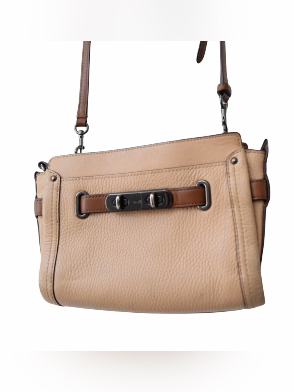 Coach Women's Tan Leather Crossbody Bag